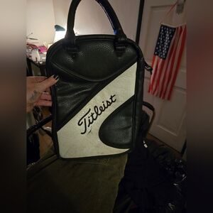 Titleist Black and White Leather Bag